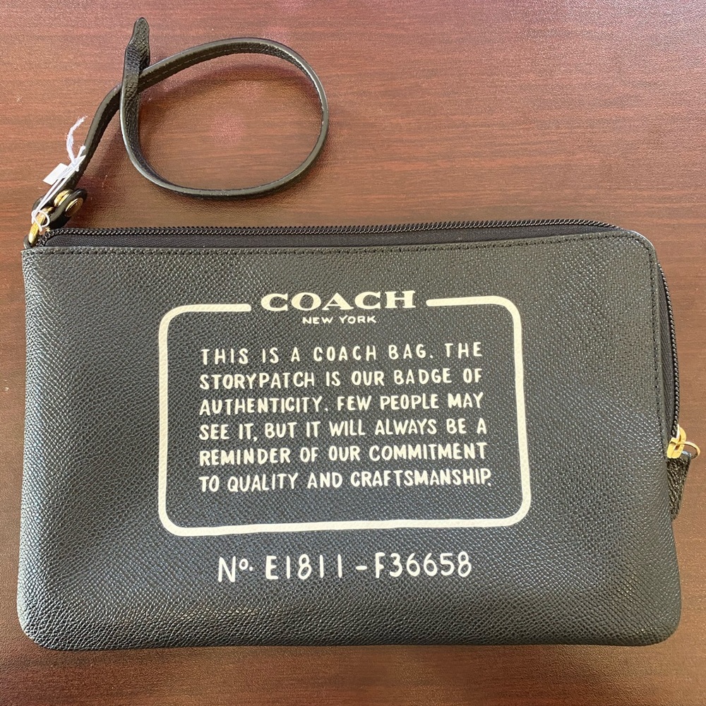 Coach story patch wristlet